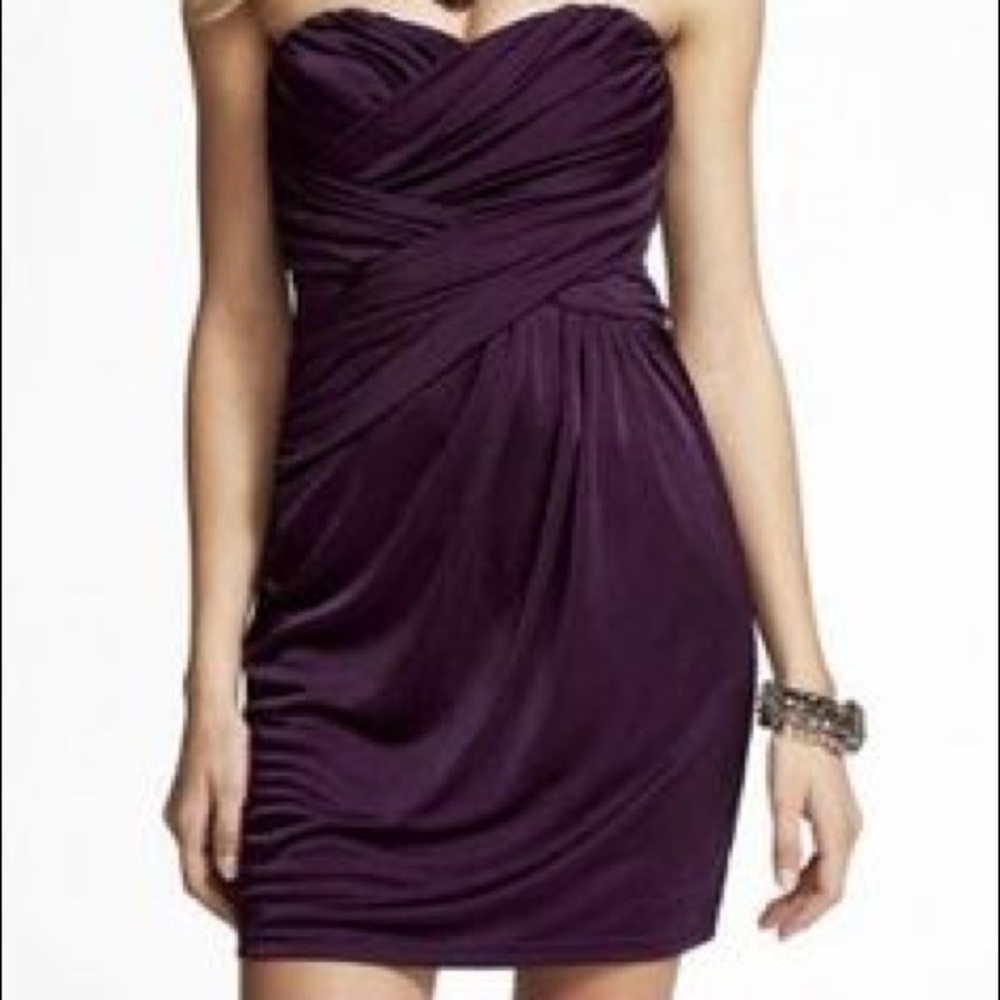 Express Purple Strapless dress
